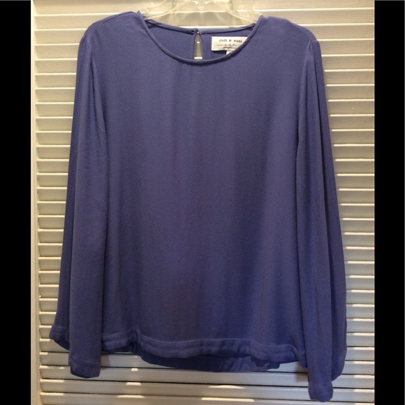CLOTH & STONE BELL SLEEVE PERIWINKLE TOP SZ S - Picture 1 of 13